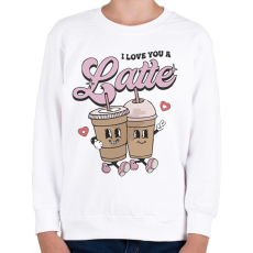 PRINTFASHION Love you a latte - Gyerek pulóver - Fehér