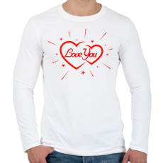 PRINTFASHION Love you - Férfi hosszú ujjú póló - Fehér