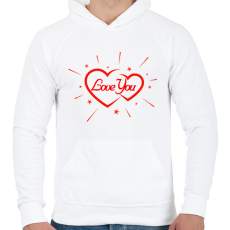 PRINTFASHION Love you - Férfi kapucnis pulóver - Fehér
