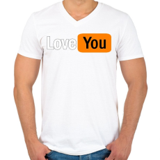 PRINTFASHION love you - Férfi V-nyakú póló - Fehér