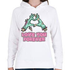 PRINTFASHION Love You Forever - Női kapucnis pulóver - Fehér női pulóver, kardigán