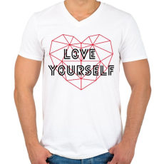 PRINTFASHION Love yourself - BTS - Férfi V-nyakú póló - Fehér