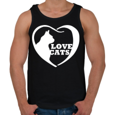 PRINTFASHION Lovecats - Férfi atléta - Fekete