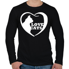PRINTFASHION Lovecats - Férfi hosszú ujjú póló - Fekete férfi póló