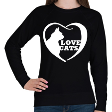 PRINTFASHION Lovecats - Női pulóver - Fekete női pulóver, kardigán