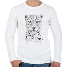 PRINTFASHION Lovely leopard - Férfi hosszú ujjú póló - Fehér férfi póló