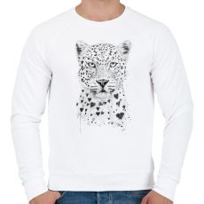 PRINTFASHION Lovely leopard - Férfi pulóver - Fehér