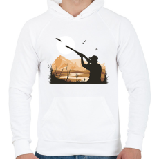 PRINTFASHION Lövészet - Férfi kapucnis pulóver - Fehér