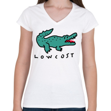 PRINTFASHION lowcost - Női V-nyakú póló - Fehér női póló