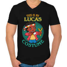PRINTFASHION Lucas costume - Férfi V-nyakú póló - Fekete férfi póló