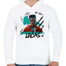 PRINTFASHION Lucas - Stranger Things - Férfi kapucnis pulóver - Fehér férfi pulóver, kardigán