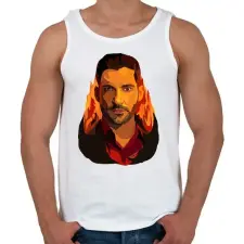 PRINTFASHION Lucifer - Férfi atléta - Fehér atléta, trikó