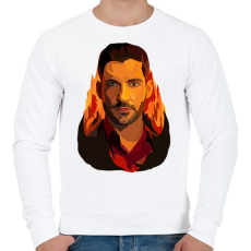 PRINTFASHION Lucifer - Férfi pulóver - Fehér