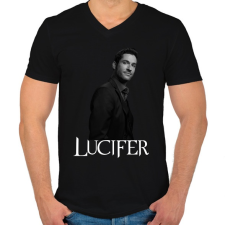 PRINTFASHION Lucifer - Férfi V-nyakú póló - Fekete férfi póló
