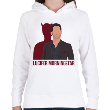 PRINTFASHION Lucifer Morningstar - Női kapucnis pulóver - Fehér női pulóver, kardigán