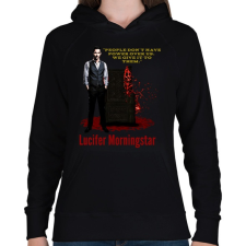 PRINTFASHION lucifer morningstar-quote1 - Női kapucnis pulóver - Fekete női pulóver, kardigán