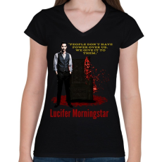 PRINTFASHION lucifer morningstar-quote1 - Női V-nyakú póló - Fekete