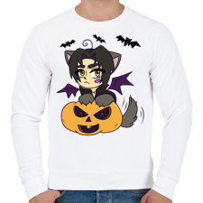 PRINTFASHION Lucifer pumpkin - Férfi pulóver - Fehér férfi pulóver, kardigán