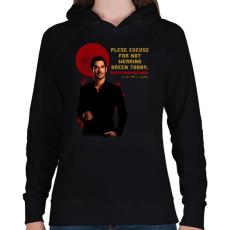 PRINTFASHION lucifer-quote4 - Női kapucnis pulóver - Fekete