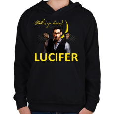 PRINTFASHION lucifer-wath is you disaer - Gyerek kapucnis pulóver - Fekete