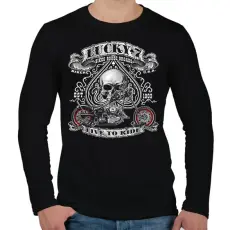 PRINTFASHION lucky7 - Férfi hosszú ujjú póló - Fekete