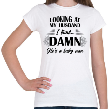 PRINTFASHION Lucky husband - Női póló - Fehér női póló