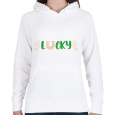 PRINTFASHION Lucky - Női kapucnis pulóver - Fehér