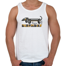 PRINTFASHION Lufitacskó Happy birthday felirattal - Férfi atléta - Fehér