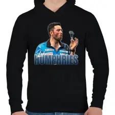 PRINTFASHION Luke Humphries - Férfi kapucnis pulóver - Fekete férfi pulóver, kardigán
