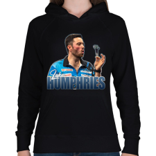 PRINTFASHION Luke Humphries - Női kapucnis pulóver - Fekete női pulóver, kardigán