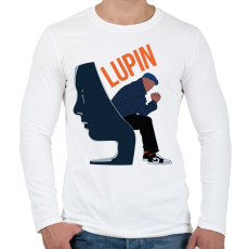 PRINTFASHION Lupin - Székben ülve - Férfi hosszú ujjú póló - Fehér