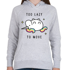 PRINTFASHION Lusta egyszarvú - Női kapucnis pulóver - Sport szürke