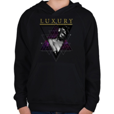 PRINTFASHION Luxus - Gyerek kapucnis pulóver - Fekete