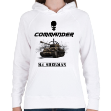 PRINTFASHION m4 sherman - Női kapucnis pulóver - Fehér női pulóver, kardigán