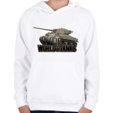PRINTFASHION M4 Sherman WOT - Gyerek kapucnis pulóver - Fehér gyerek pulóver, kardigán