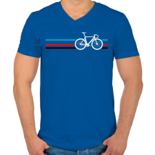 PRINTFASHION M Bike - Férfi V-nyakú póló - Királykék férfi póló