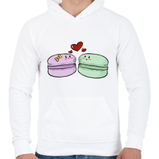 PRINTFASHION Macaron szerelem - Férfi kapucnis pulóver - Fehér