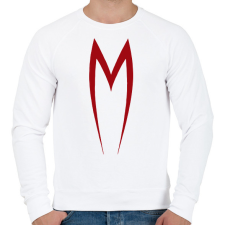 PRINTFASHION Mach 5 - Férfi pulóver - Fehér férfi pulóver, kardigán