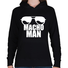 PRINTFASHION Macho Man 2 - Női kapucnis pulóver - Fekete