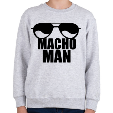 PRINTFASHION Macho Man - Gyerek pulóver - Sport szürke
