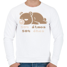 PRINTFASHION Maci 50% éhes-álmos  - Férfi pulóver - Fehér