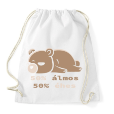 PRINTFASHION Maci 50% éhes-álmos - Sportzsák, Tornazsák - Fehér tornazsák