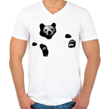 PRINTFASHION Maci a vízben - Férfi V-nyakú póló - Fehér férfi póló