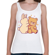 PRINTFASHION Maci és nyuszi - Női atléta - Fehér