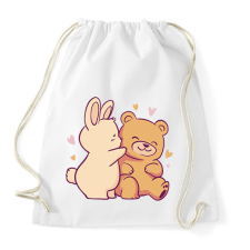 PRINTFASHION Maci és nyuszi - Sportzsák, Tornazsák - Fehér tornazsák