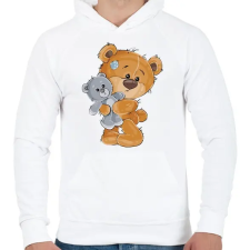 PRINTFASHION Maci - Férfi kapucnis pulóver - Fehér férfi pulóver, kardigán