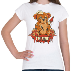 PRINTFASHION Maci jól vagyok, I am fine - Női póló - Fehér