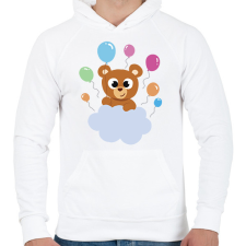 PRINTFASHION Maci lufikkal - Férfi kapucnis pulóver - Fehér férfi pulóver, kardigán