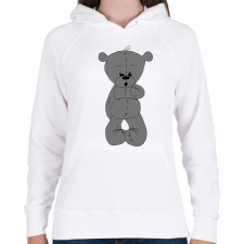 PRINTFASHION Maci - Női kapucnis pulóver - Fehér női pulóver, kardigán