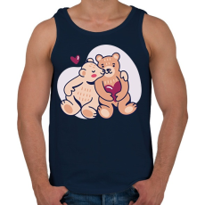 PRINTFASHION Mackó Love - Férfi atléta - Sötétkék